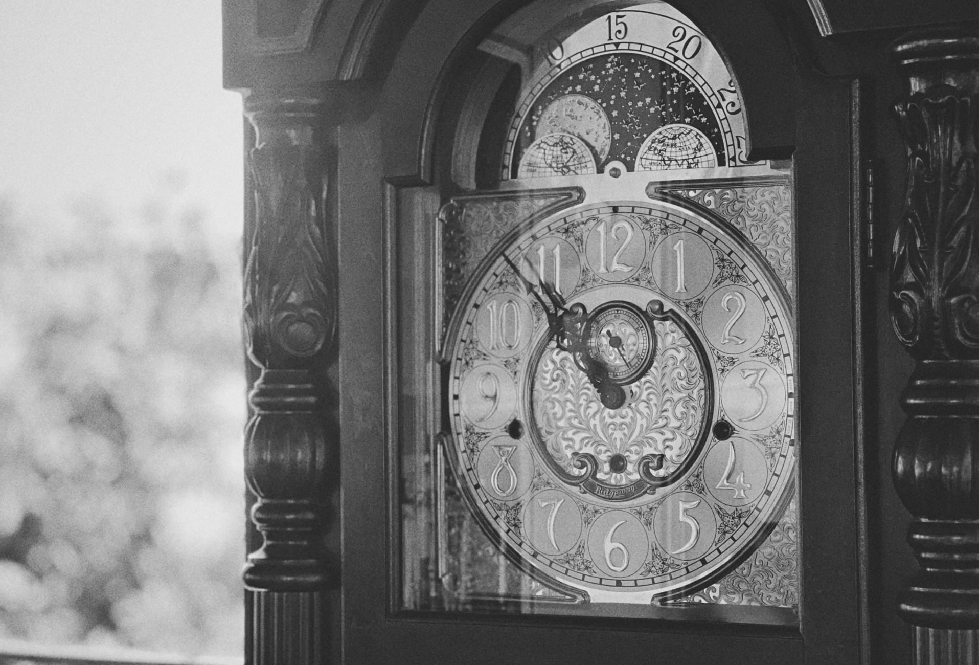 Antique tall case clock face